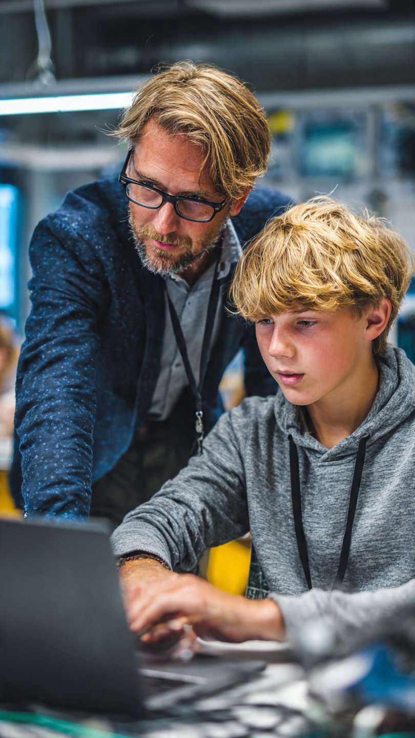 Home a un maestro de computaci n con su